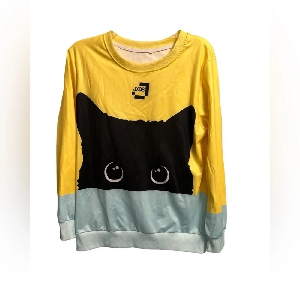 JXQS Women’s Pullover Peek-A-Boo Sweatshirt size small color block